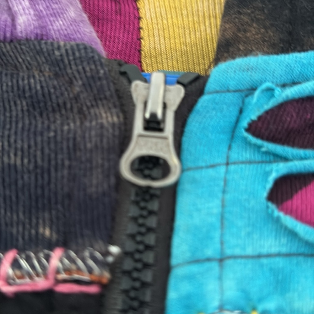 Kpc Fairycore Patchwork Mixed Pattern Zip Up Hood… - image 6